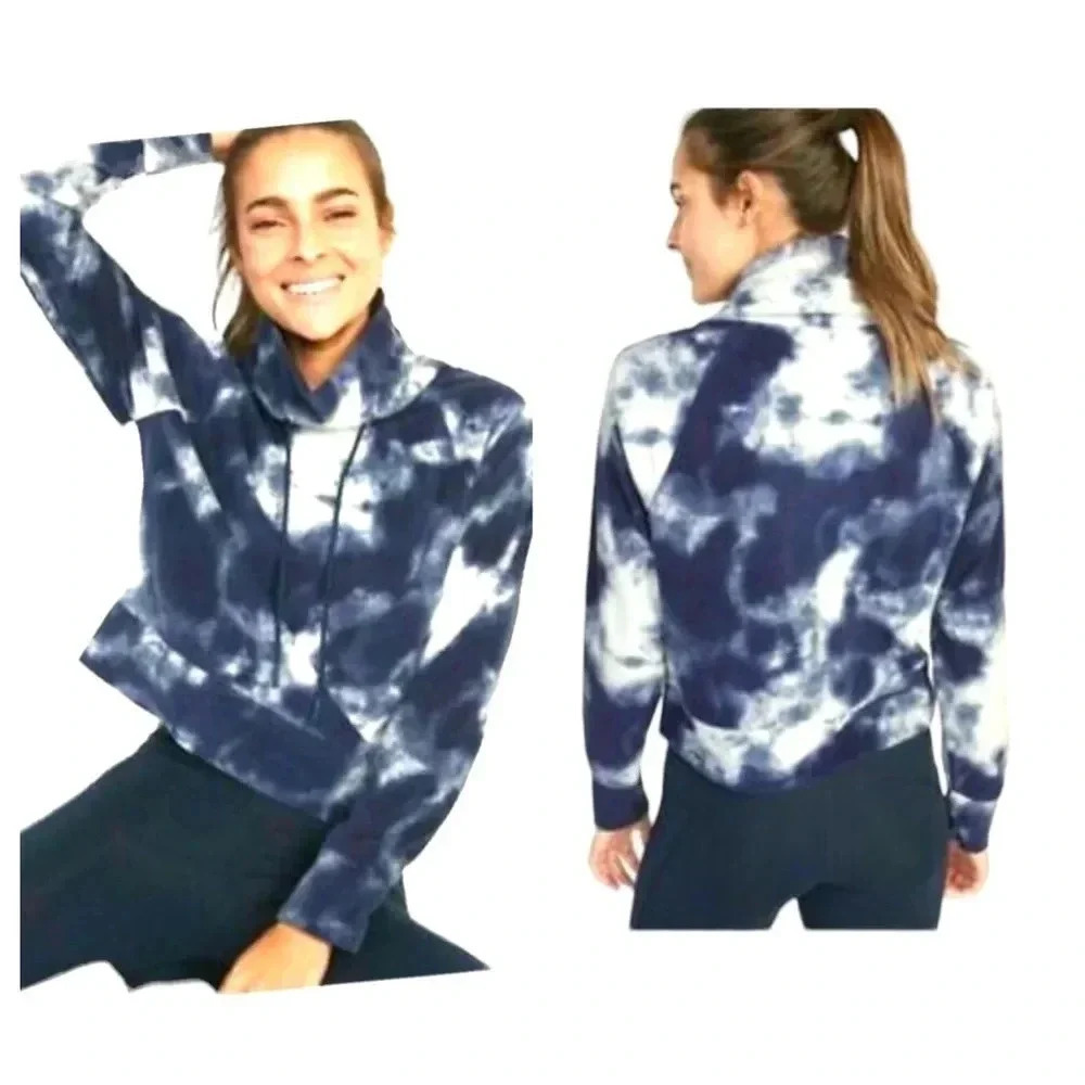 OLD NAVY Cropped Micro Performance Fleece Funnel Neck Sweatshirt Size L